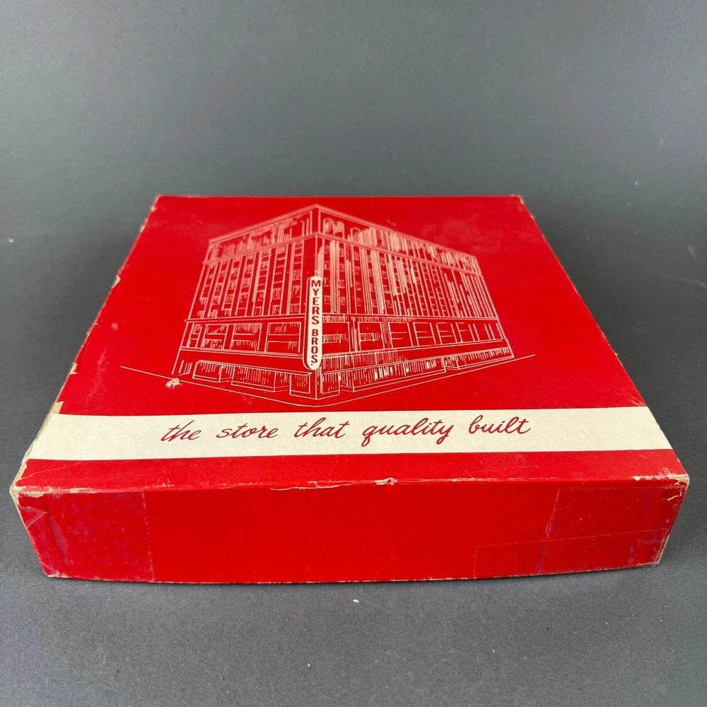 Myers Bros Vintage Gift Box Red 11x12x2 Department Store Memorabilia Good
